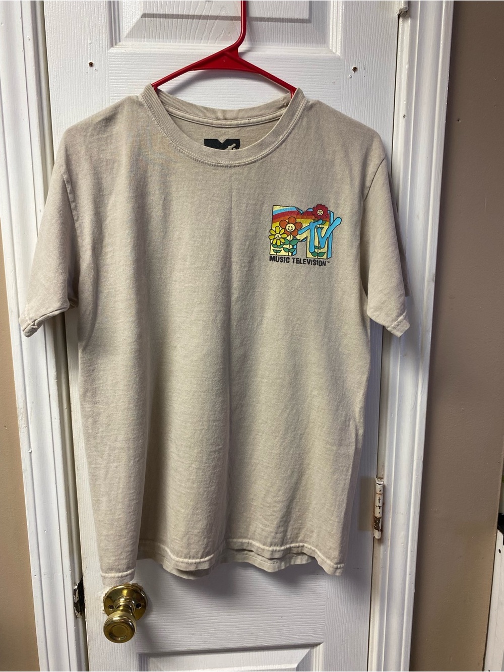 MTV Beige Kids Tee with Colorful Logo